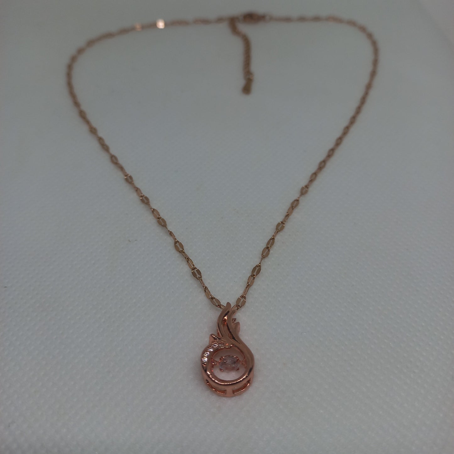 Elegant Rose Gold Teardrop Pendant Necklace with Crystal Accent